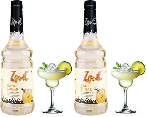 Image of Zone Cane Sugar Flavoured syrup 1000ml | Classic Sweetener & Drink Mixer for Cocktails, Mocktails, Coffees, Iced Teas, Lemonades, Milkshakes & Desserts | Premium Bar Syrup 1 Litre - More Servings, Perfect For Cafe Restaurants & Professional Use
