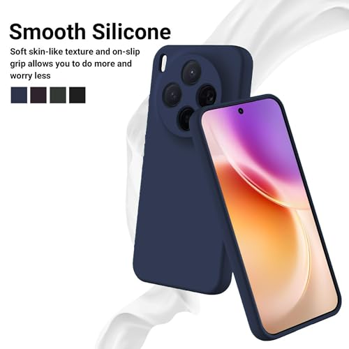 Image of FIRST MART Matte Silicone Back Cover for Vivo X300 - Blue