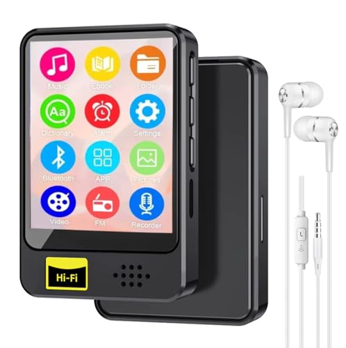 Image of Cason 32GB Mini MP3 Music Player with Bluetooth,Touch Screen, Video Playback - Pocket-Sized MP3 Player for Voice Recording,Fm Radio & Music on The Go-Expanded Up to 128GB (Black)