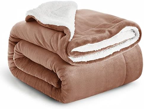 IR Imperial Rooms Sherpa Blanket for Bed Twin Size - Soft and Fuzzy Throw Blanket for Couch and Sofa - Reversible Microfiber Thick and Warm Fluffy Sherpa Fleece Throw Blankets, Camel, 60 x 80 Inches