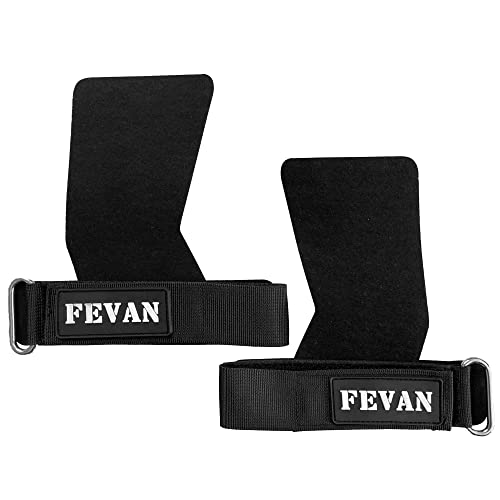 FEVAN Pack 2 Calleras Para Crossfit - Calleras Crossfit Unisex Para Protección de Manos en Gimnasio y Calistenia en Diferentes Tamaños (M, Negro) Cover