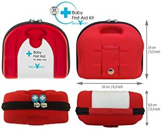 Wallaboo Trousse De Secours Adapte Aux Bebes Avec Un Guide De Premiers Secours Plastique Rigide Rouge Amazon Fr Bebes Puericulture