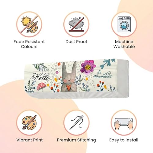 Image of Split AC Cover 1 ton, 1.5 ton to 2 Ton |Designer Digital Print Indoor AC Dust Cover | Stretchable Lycra Fabric | 38x12x9 Inch | Washable Polyester AC Indoor Unit Cover | Dust Dirt Resistant