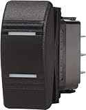 BLUE SEA SYSTEMS Contura Switch, Black, DPDT on-off-on, MFG 8286, Double Pole-Double Throw, On-Off-On, Black actuator, moisture resistant / BS-8286 /