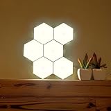 6Pcs Hexagon LED Light (White, Touch Model) -...