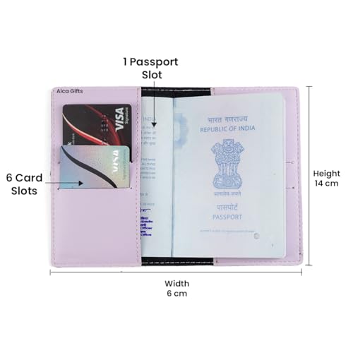 Image of AICA Personalized Name & Charm Leather Passport Cover Holder for Men & Women (Purple) | Gifts for Woman | Gift for Man | Passport Cover for Men | Diwali Gifts| Corporate Gifts for Employees