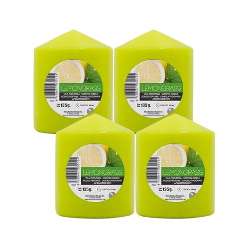 Panda Home Vela Taco Perfumada Antitabaco, 46 Horas de Duración, Velas Aromáticas Antitabaco 140g – -7X5.7CM-4 Unidades-HiebaLimon