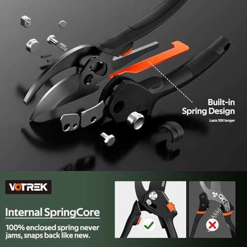 VOTREK 8.5 Inch Bypass Garden Secateurs for Weak Hands - Image 8