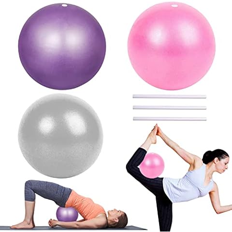 Exercise Balls, 3 Pieces Yoga Pilates Ball, Mini Exercise Ball, Sports Fitness Ball, Mini Soft Non-Slip Pilates Ball, for Full Body Training Cover