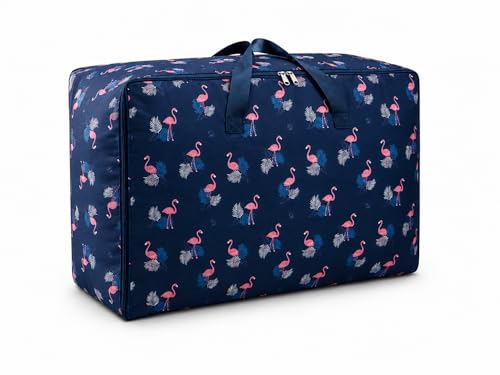 Image of Zollyss Foldable Storage Bag for Clothes & Blankets, 70 x 49 x 29 cm | Large Capacity Oxford Fabric Organizer with Handles & Zipper