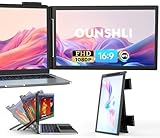 Armazém Brasil, Extensor de tela portátil, 14' 1080P Dual Screen, Monitor portátil de rotação de 250 ° para laptop, Travel Display para laptop 14-16 '' com porta USB-C/HDMI, Plug & Play