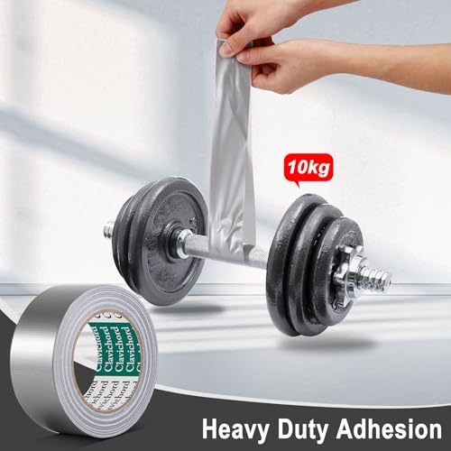 Image of CLAVICHORD Duct Tape Heavy Duty Waterproof - 3 Rolls Total 105 YDS Silver Duct Tape No Residue Tear by Hand Strong Adhesive for Indoor Outfoor Home Repairs