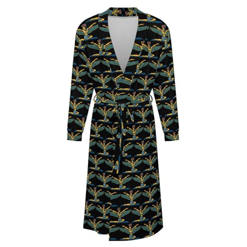 Ancient Egyptian Goddess Soft Robe Long Sleeve Bathrobes V Neck Sleepwear Spa Robes with Belt Men Woman4