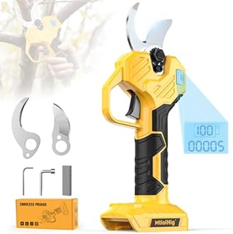 Cordless Electric Pruning Shears: 1.5-2 Inch Portable Pruning Shears Compatible with DeWalt 20V Battery (No Battery) - Garden Pruners Tool with LCD Display & SK7 Blades