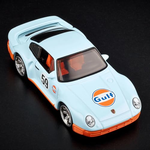 Hot Wheels Porsche 959 Gulf Blue escala 1:64 miniatura 5