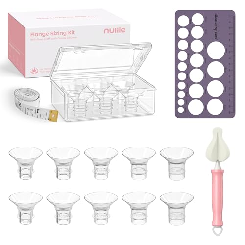 Image of Nuliie 5-in-1 Flange Sizing Kit 13/15/17/19/21mm for 24mm Flange/Shield of Most Pumps, 10PCS Silicone Flange Inserts to Boost Pumping Efficiency & Comfort, BPA-Free Pump Essential for Moms