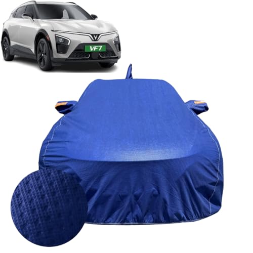 Image of Car Cover for VinFast VF 7 (2025-2026) | 100% Waterproof Cover with Antenna & Reflective Mirror Pockets | Dustproof, Scratchproof, Heatproof VinFast VF7 Car Cover |Soft Cotton Lining| Blue