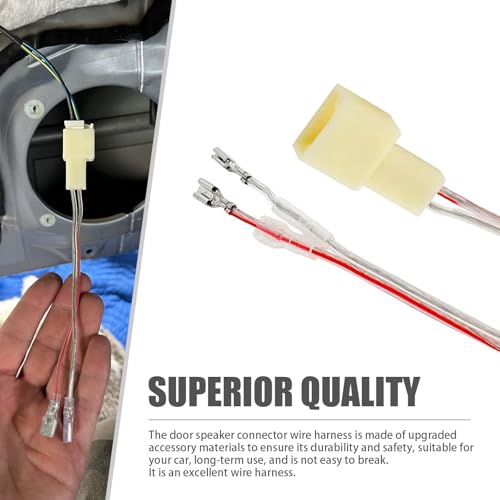 gunroil 4 PCS Car Stereo Plug Adaptor, Bass Cable Conversion Adapter Plug Adaptor, Car Tuning Accessory, Compatible with Mitsubishi Subaru (White)