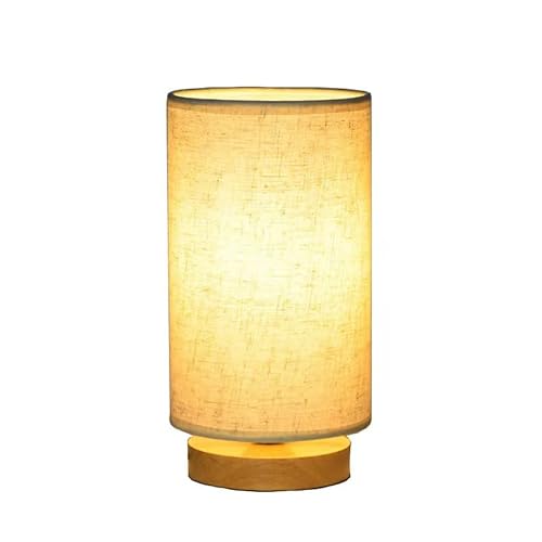 Bedside Table Lamp, Minimalist Small Bedside Lamp,Table Lamp,Side Table Lamp For Bedroom,Linen Fabric Small Table Lamp，Nightstand Lamps For Bedroom Living Room, Dorm, Office(Bulb Included) #TOP10