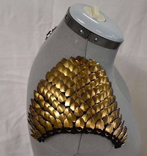 Armor Pauldrons in knitted Dragonhide Scalemail - Bronze2