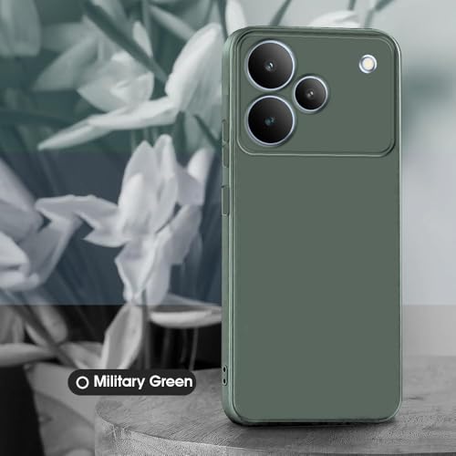 Image of Back Cover for Realme P4 Pro 5G | Full Camera Protection | Premium Liquid Silicon Case | Flexible Bumper Case for Realme P4 Pro 5G (Military Green)