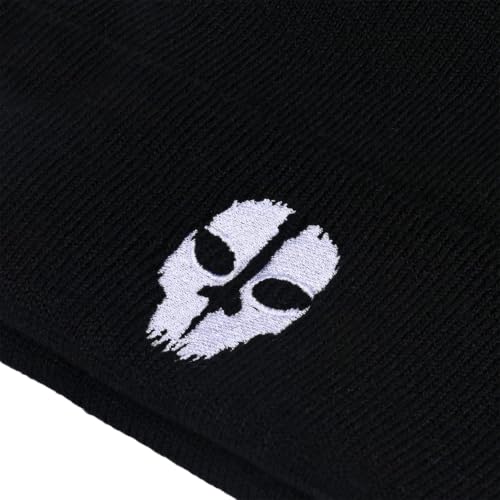 Image of Embroidered Skeleton Beanie Hat Winter Stretch Knit Skull Cap for Men Women