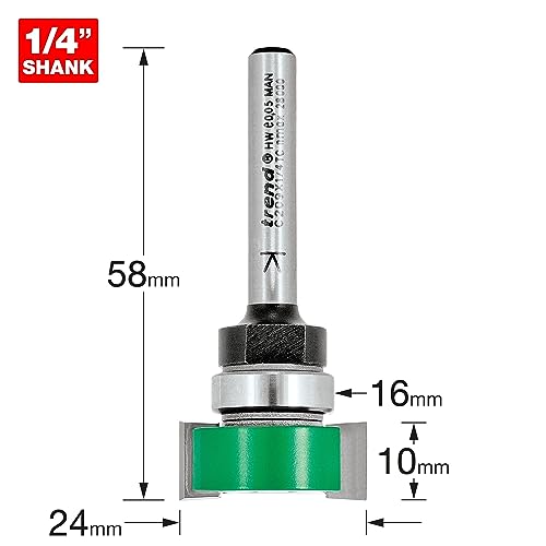 Fraise à défoncer intumescent Trend 24mm carbure de tungstène queue 1/4 pouce