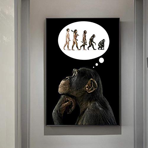 Tableau gorille graffiti évolution humaine pour un décor mural moderne et urbain dans le salon