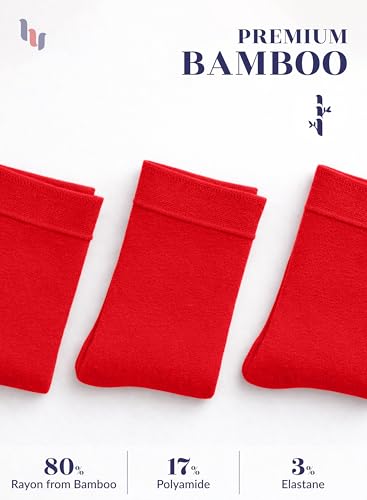 Image of Hugh Ugoli Women's Thin Soft Rayon Derived from Bamboo Crew Socks for Dress, Trouser, Seamless Toe & Non-Binding, 5-8 /9-11