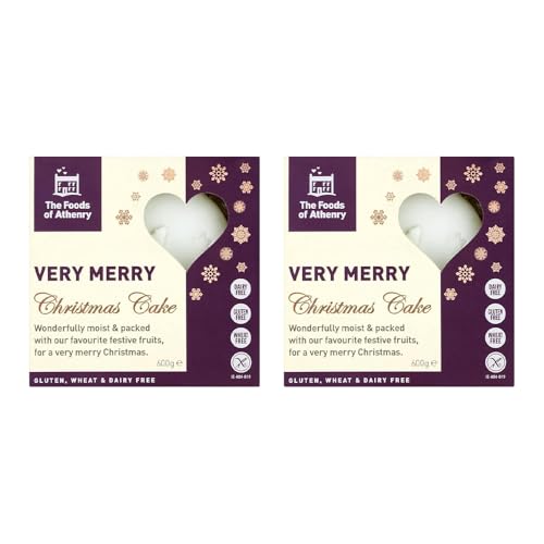 Foods of Athenry Topped Iced Christmas Cake 2 x 600g | Gluten Free, Vegetarian
