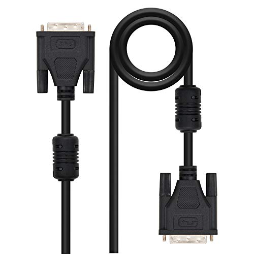NANOCABLE 10.15.0802 - Cable DVI a DVI Dual Link 24+1, Macho-Macho, Negro, 1.8mts