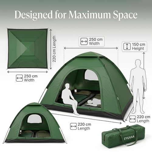 Image of EYUVAA LABEL Camping Tent Waterproof Portable Outdoor Lightweight Dome Tent with Carry Bag 6 Person