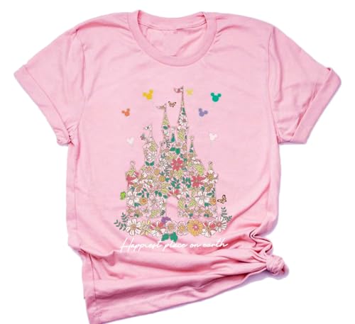 Magic Kingdom Shirts for Women Family Teen Girls Castle Cartoon Graphic Tees Blouses
