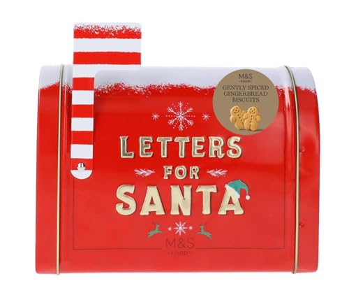 M&S Letters for Santa Gently Spiced Gingerbread Biscuits, Christmas Holiday Theme, Festive Red Gift Box