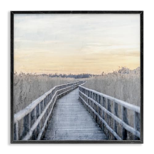 Boardwalk Reeds Rural Path, 24 x 24 Inch Framed Giclée Print