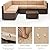 U-MAX 7 Piece Outdoor Patio Furniture Set with 30 Inch Fire Pit Table, PE Rattan Wicker Sofa Set, Outdoor Sectional Furniture Chair Set with Cushions and Tea Table, Brown Rattan&Beige Cushion