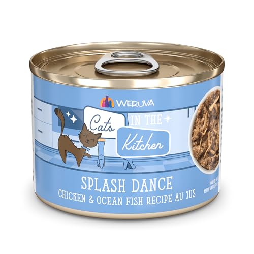 Weruva Cats in The Kitchen, Splash Dance with Chicken & Ocean Fish Au Jus Cat Food, 6oz Can (Pack of 24)