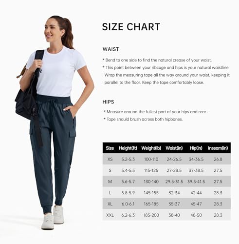 WILLIT Damen Trekkinghose Jogginghose Cargohose Leichte Wanderhosen Schnelltrocknende Wasserdicht Arbeitshose Outdoorhose Marineblau L