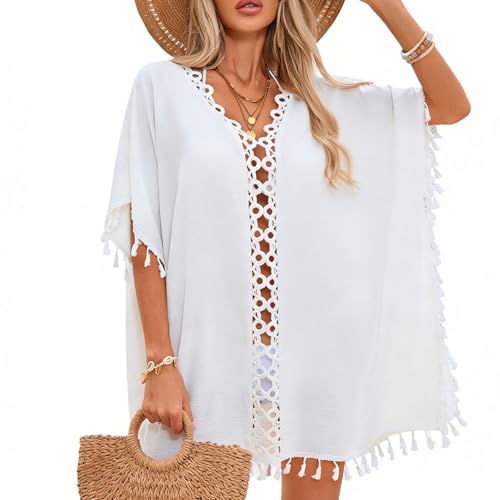 Image of YELAIVP Sexy Beach Cover Ups for Women Sheer Mesh Cover Ups for Swimwear High Cut Swim Suit Bikini Bathing Suit Cover Up