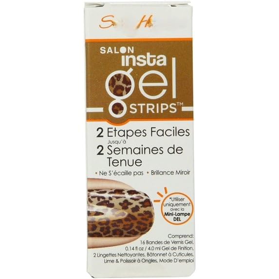 SH Salon Insta Gel Strips, Leopard Print Nail Polish Strips
