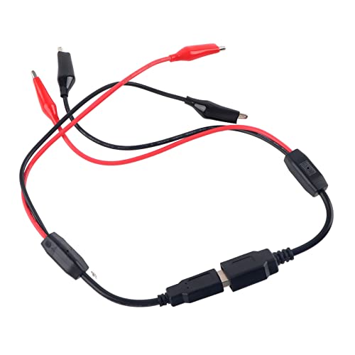 USB to Alligator Clips, USB Cable Tester Red Black Wire Alligator Clip Test Cable Male Female to USB Line for Electrical Circuit Testing