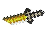 Foam Gold Dagger Toy Weapon, Pixelated Blade, 10 inch, EnderToys