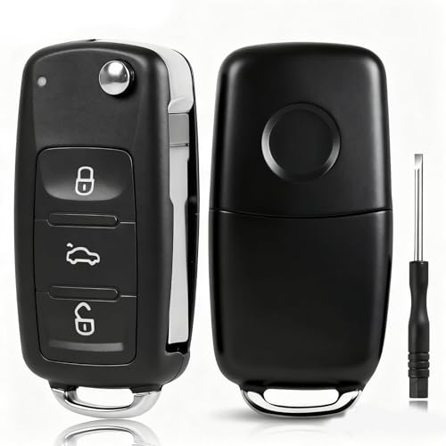 2 pièces 3 Boutons Coque Clé pour VW T5 Golf MK6, Voiture Fob Boîtier Télécommande avec pour Scirocco Golf 5 Jetta Seat Leon Passat Tiguan Skoda, Coque de...