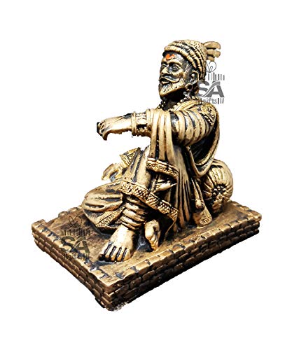 Image of Plastic Chhatrapati aji The Legend of Maharashtra Statue, GOLD MATTE COLOUR, Standard, 4 Inch