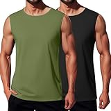 COOFANDY Men's Tank Top 2 Pack Muscle Gym Sleeveless Workout Top Quick Dry Bodybuilding Tanks