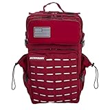 ELITRAINX V2 45L Mochila Táctica Repelente al Agua con Compartimento Zapatillas y Portatil, Cabina Avión Viajes, Cremallera Impermeable Oxford 1000D por ELITEX TRAINING (Dark Red)