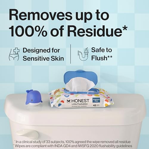 The Honest Company Toddler Flushable Wipes, Hypoallergenic, 126 Count