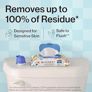 The Honest Company Toddler Hypoallergenic Flushable Wipes, 126 Count