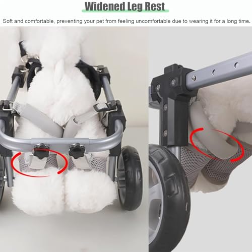 Wózek inwalidzki dla psa, regulowany, dla małych, średnich i dużych psów, lekki wózek rehabilitacyjny dla niepełnosprawnych zwierząt domowych, szelki podtrzymujące dla kotów i psów