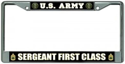 U.S. Army Sergeant First Class License Plate Frame Free Screw Caps with This Frame